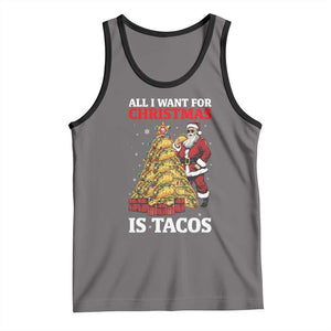 Funny Santa Taco Tank Top All I Want For Christmas Is Taco TS14 Deep Heather Black Print Your Wear