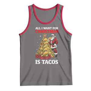 Funny Santa Taco Tank Top All I Want For Christmas Is Taco TS14 Deep Heather Red Print Your Wear