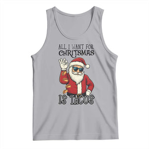 Funny Santa Taco Christmas Tank Top All I Want For Christmas Is Taco TS14 Athletic Heather Print Your Wear