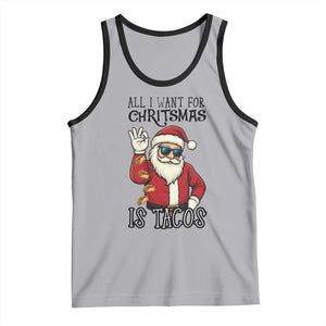 Funny Santa Taco Christmas Tank Top All I Want For Christmas Is Taco TS14 Athletic Heather Black Print Your Wear