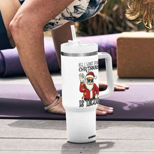 Funny Santa Taco Christmas Tumbler With Handle All I Want For Christmas Is Taco TS14 Print Your Wear