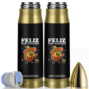 Funny Taco Mexican Christmas Bullet Tumbler Feliz Navi Mariachi TS14 Black Print Your Wear