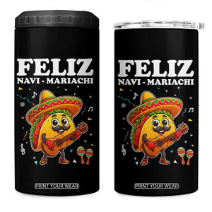 Funny Taco Mexican Christmas 4 in 1 Can Cooler Tumbler Feliz Navi Mariachi TS14 One Size: 16 oz Black Print Your Wear