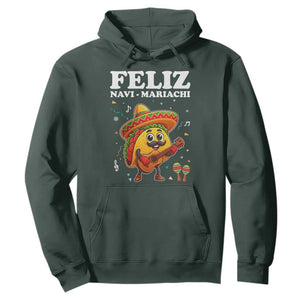Funny Taco Mexican Christmas Hoodie Feliz Navi Mariachi TS14 Dark Forest Green Print Your Wear