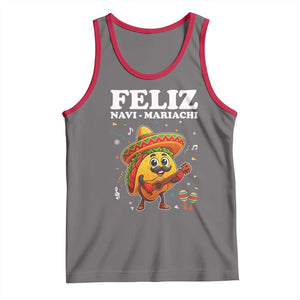 Funny Taco Mexican Christmas Tank Top Feliz Navi Mariachi TS14 Deep Heather Red Print Your Wear