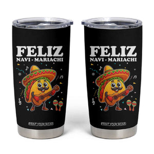 Funny Taco Mexican Christmas Tumbler Cup Feliz Navi Mariachi TS14 Black Print Your Wear