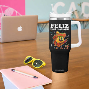 Funny Taco Mexican Christmas Tumbler With Handle Feliz Navi Mariachi TS14 Print Your Wear