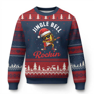 Funny Taco Xmas Ugly Christmas Sweater Jingle Bell Rockin TS14 Navy Red Print Your Wear