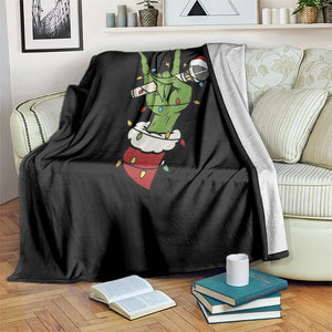 Funny Christmas Rock Throw Blanket Rock Green Hand Style Xmas TS14 Print Your Wear