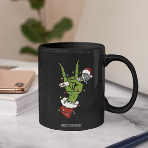 Funny Christmas Rock Coffee Mug Rock Green Hand Style Xmas TS14 Print Your Wear
