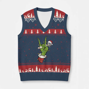 Funny Xmas Rock V-Neck Knit Sweater Vest Rock Green Hand Style Xmas TS14 Navy Red Print Your Wear