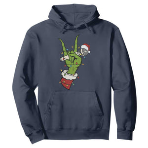 Funny Christmas Rock Hoodie Rock Green Hand Style Xmas TS14 Navy Print Your Wear