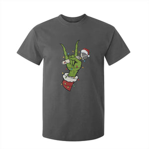 Funny Christmas Rock T Shirt For Kid Rock Green Hand Style Xmas TS14 Dark Heather Print Your Wear