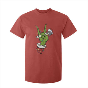 Funny Christmas Rock T Shirt For Kid Rock Green Hand Style Xmas TS14 Red Print Your Wear