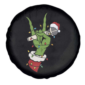 Funny Christmas Rock Spare Tire Cover Rock Green Hand Style Xmas TS14 Print Your Wear