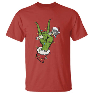 Funny Christmas Rock T Shirt Rock Green Hand Style Xmas TS14 Red Print Your Wear