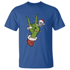Funny Christmas Rock T Shirt Rock Green Hand Style Xmas TS14 Royal Blue Print Your Wear