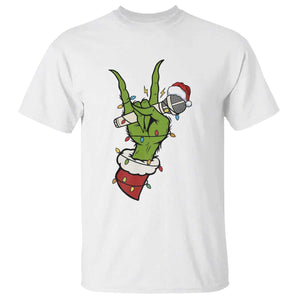 Funny Christmas Rock T Shirt Rock Green Hand Style Xmas TS14 White Print Your Wear