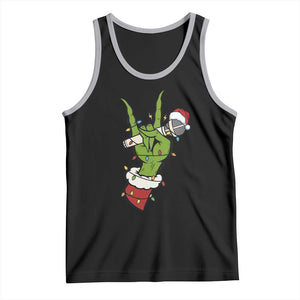 Funny Christmas Rock Tank Top Rock Green Hand Style Xmas TS14 Black Athletic Heather Print Your Wear
