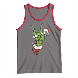 Funny Christmas Rock Tank Top Rock Green Hand Style Xmas TS14 Deep Heather Red Print Your Wear