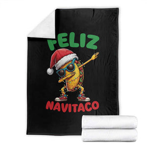 Funny Taco Mexican Christmas Throw Blanket Feliz Navitaco TS14 Black Print Your Wear