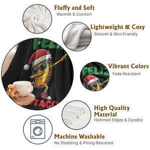 Funny Taco Mexican Christmas Throw Blanket Feliz Navitaco TS14 Print Your Wear