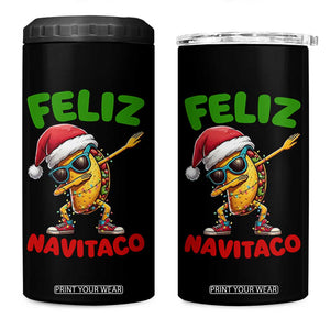 Funny Taco Mexican Christmas 4 in 1 Can Cooler Tumbler Feliz Navitaco TS14 One Size: 16 oz Black Print Your Wear