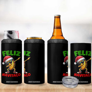 Funny Taco Mexican Christmas 4 in 1 Can Cooler Tumbler Feliz Navitaco TS14 Print Your Wear