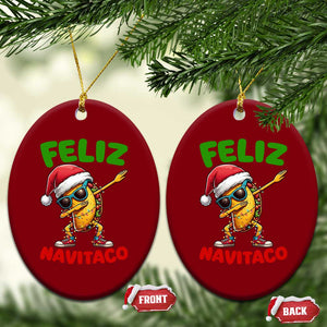 Funny Taco Mexican Xmas Ceramic Ornament Feliz Navitaco TS14 Print Your Wear