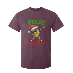 Funny Taco Mexican Christmas T Shirt For Kid Feliz Navitaco TS14 Maroon Print Your Wear
