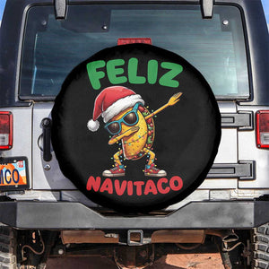 Funny Taco Mexican Christmas Spare Tire Cover Feliz Navitaco TS14 No hole Black Print Your Wear