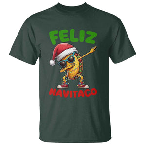 Funny Taco Mexican Christmas T Shirt Feliz Navitaco TS14 Dark Forest Green Print Your Wear