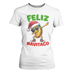 Funny Taco Mexican Christmas T Shirt For Women Feliz Navitaco TS14 White Print Your Wear