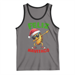 Funny Taco Mexican Christmas Tank Top Feliz Navitaco TS14 Deep Heather Black Print Your Wear