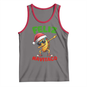 Funny Taco Mexican Christmas Tank Top Feliz Navitaco TS14 Deep Heather Red Print Your Wear