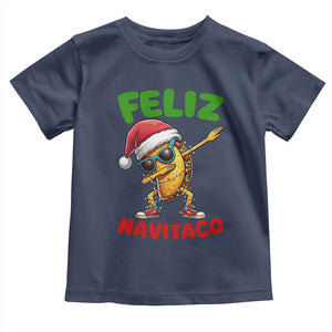 Funny Taco Mexican Christmas Toddler T Shirt Feliz Navitaco TS14 Navy Print Your Wear