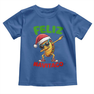 Funny Taco Mexican Christmas Toddler T Shirt Feliz Navitaco TS14 Royal Blue Print Your Wear