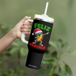 Funny Taco Mexican Christmas Tumbler With Handle Feliz Navitaco TS14 Print Your Wear