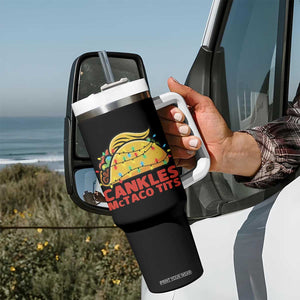 Taco Trump Mexican Christmas Tumbler With Handle Cankles McTaco Tits TS14 Print Your Wear
