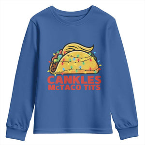 Taco Trump Mexican Christmas Youth Sweatshirt Cankles McTaco Tits TS14 Royal Blue Print Your Wear