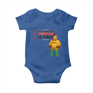 Funny Taco Trump Mexican Baby Onesie All I Want For Christmas Is Taco TS14 Royal Blue Print Your Wear