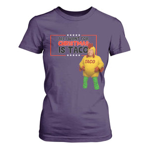 Funny Taco Trump Mexican T Shirt For Women All I Want For Christmas Is Taco TS14 Purple Print Your Wear