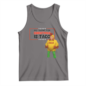 Funny Taco Trump Mexican Tank Top All I Want For Christmas Is Taco TS14 Deep Heather Print Your Wear