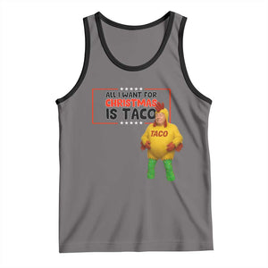 Funny Taco Trump Mexican Tank Top All I Want For Christmas Is Taco TS14 Deep Heather Black Print Your Wear