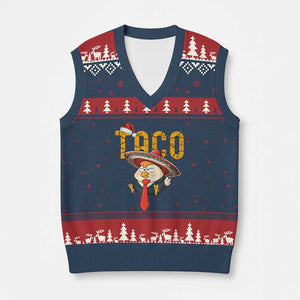 Funny Taco Trump Mexican Xmas V-Neck Knit Sweater Vest TS14 Navy Red Print Your Wear