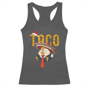 Funny Taco Trump Mexican Christmas Racerback Tank Top TS14 Dark Heather Print Your Wear
