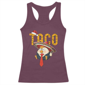 Funny Taco Trump Mexican Christmas Racerback Tank Top TS14 Maroon Print Your Wear