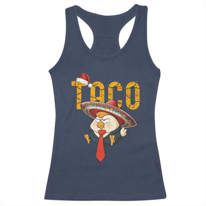 Funny Taco Trump Mexican Christmas Racerback Tank Top TS14 Navy Print Your Wear