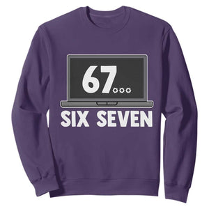 67 Six Seven Meme Sweatshirt Funny Tech Support TS14 Purple Print Your Wear