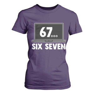 67 Six Seven Meme T Shirt For Women Funny Tech Support TS14 Purple Print Your Wear